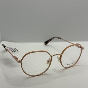 Nautica Women's Rose Gold Glasses hexagonal round 50-19-140 
NWT modern